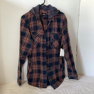 Brand new RipCurl flannel with hood